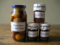 Pickled Onions and Small Jars of Chutney
